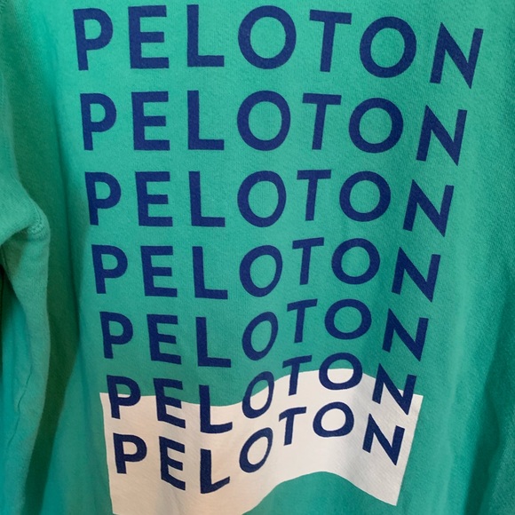 Peloton Men Small Crewneck Sweatshirt Graphic Logo Cycling Mint Green - Picture 4 of 5